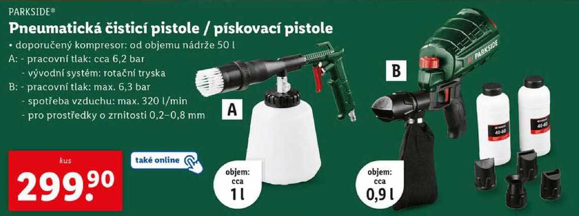 Pneumatická čisticí pistole/pískovací pistole