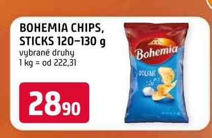 Bohemia Chips 120-130g, různé druhy