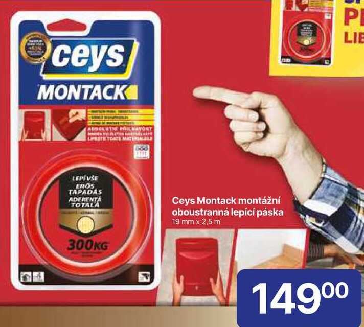 Ceys Montack montážní oboustranná lepící páska 19 mm x 2,5 m 