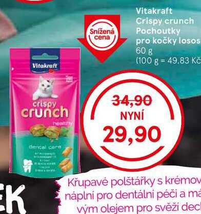 Vitakraft Crispy crunch Pochoutky pro kočky losos, 60 g 