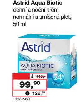 Astrid Aqua Biotic denní a noční krém normální a smíšená pleť, 50 ml   