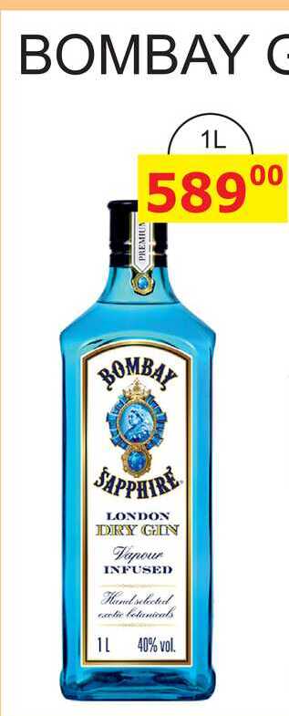 BOMBAY SAPPHIRE LONDON DRY GIN 40% vol. 1l