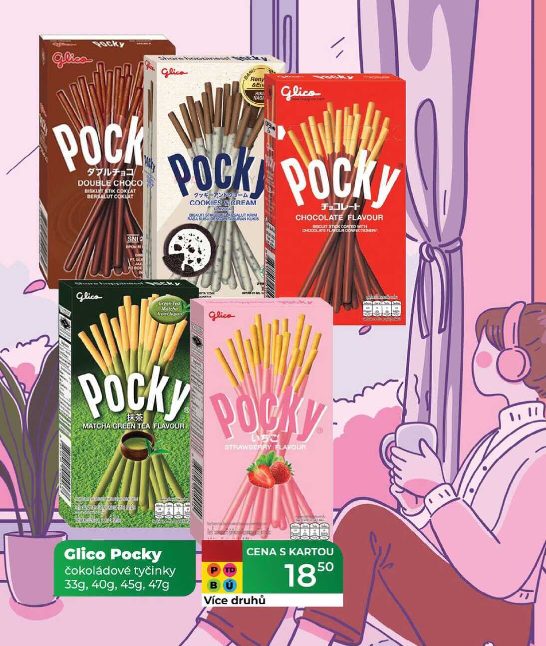 Glico Pocky čokoládové tyčinky 33g, 40g, 45g, 47g