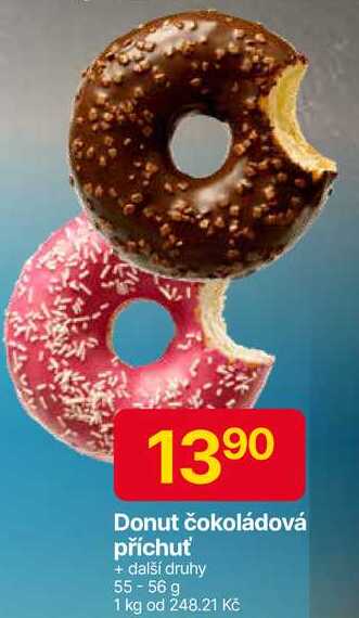 Donut čokoládová příchuť + další druhy 55-56 g 