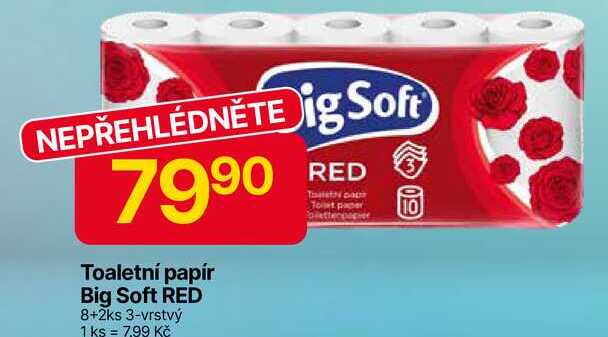 Big Soft RED 8+2ks 3-vrstvý 