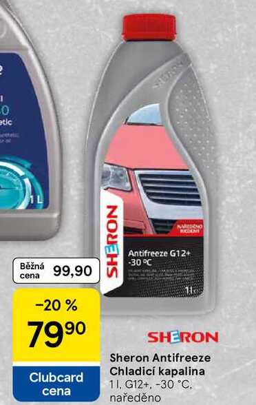 Sheron Antifreeze Chladicí kapalina, 1 l, G12+, -30 °C. naředěno