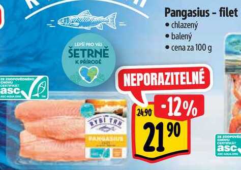 Pangasius - filet, cena za 100 g
