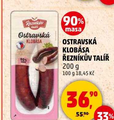 OSTRAVSKÁ KLOBÁSA ŘEZNÍKŮV TALÍŘ, 200 g 