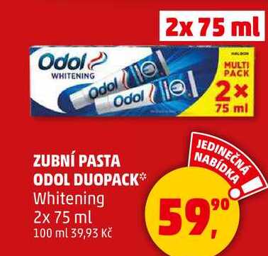 ZUBNÍ PASTA ODOL DUOPACK Whitening, 2x 75 ml 