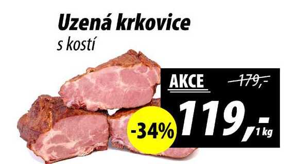 Uzená krkovice s kostí, 1 kg  