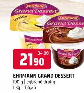 Ehrmann grand dessert 190 g vybrané druhy 