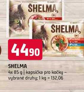 Shelma 4x 85 g kapsička pro kočky vybrané druhy