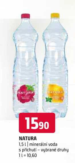 Natura 1,5l minerální voda s příchutí vybrané druhy