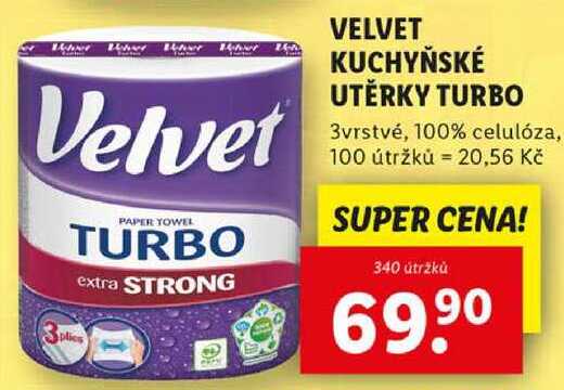 VELVET KUCHYŇSKÉ UTĚRKY TURBO, 340 útržků