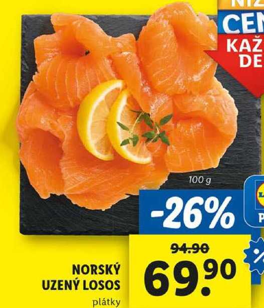 NORSKÝ UZENÝ LOSOS, 100 g