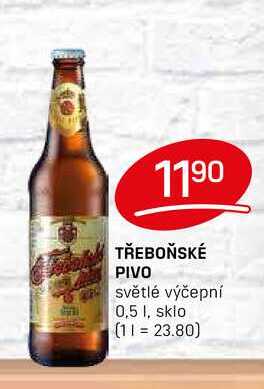 TŘEBOŇSKÉ PIVO světlé výčepní 0,5l