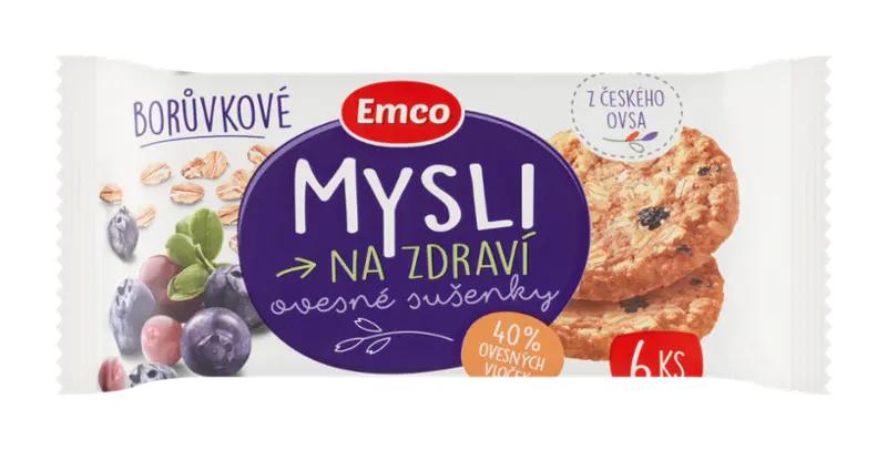 Emco Ovesné sušenky Mysli na zdraví borůvkové, 60 g