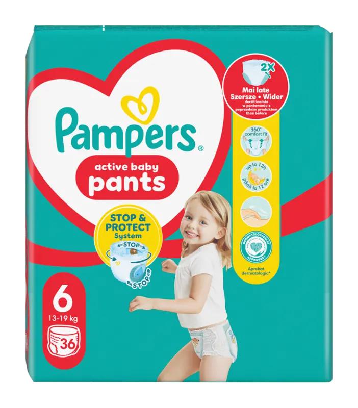 Pampers Plenkové kalhotky 14 - 19 kg, vel. 6, 36 ks