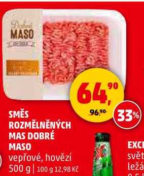 SMĚS ROZMĚLNĚNÝCH MAS DOBRÉ MASO vepřové, hovězí, 500 g 