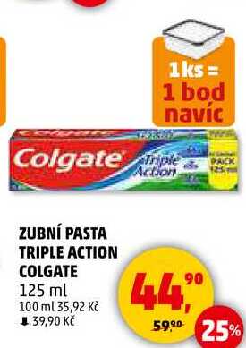 PACK ZUBNÍ PASTA TRIPLE ACTION COLGATE, 125 ml 