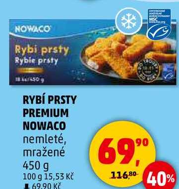 RYBÍ PRSTY PREMIUM NOWACO nemleté, mražené, 450 g