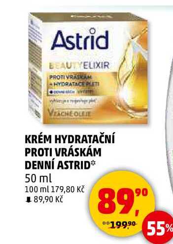 KRÉM HYDRATAČNÍ PROTI VRÁSKÁM DENNÍ ASTRID, 50 ml 