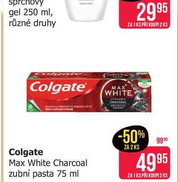 Colgate Max White Charcoal zubní pasta 75 ml