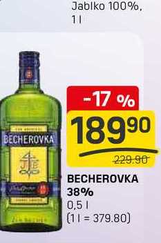 BECHEROVKA 38% 0,5l v akci