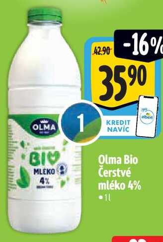 Olma Bio Čerstvé mléko 4%, 1 l