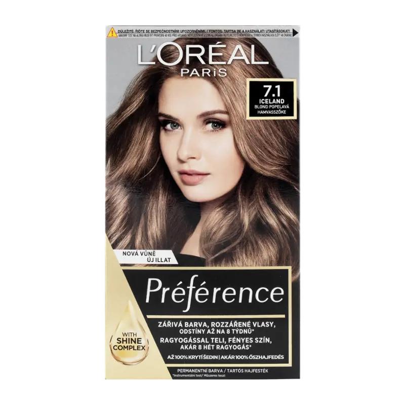 L'Oréal Barva Preference 7.1 Iceland blond popelavá, 1 ks