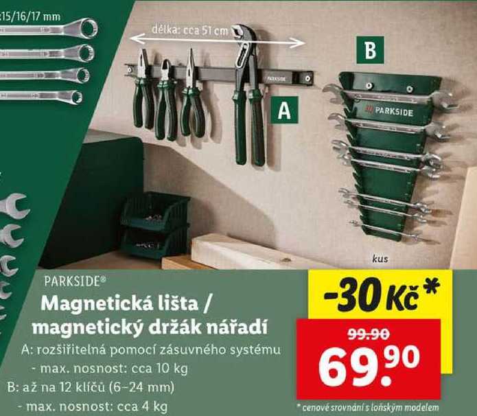 Magnetická lišta/magnetický držák nářadí