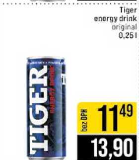 Tiger energy drink original 0,25l