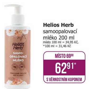 Helios Herb samoopalovací mléko 200 ml 