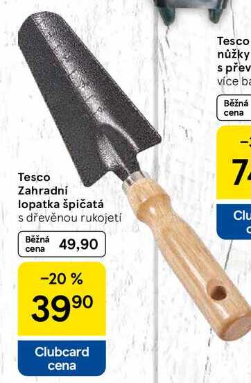 Tesco Zahradní lopatka špičatá s dřevěnou rukojetí