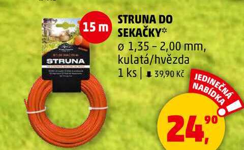 STRUNA DO SEKAČKY Ø 1,35 2,00 mm, kulatá/hvězda, 1 ks