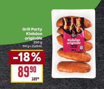 Grill Party Klobása originále 100 g 