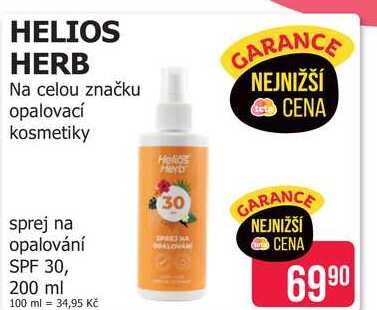 HELIOS HERB sprej na opalování SPF 30, 200 ml 