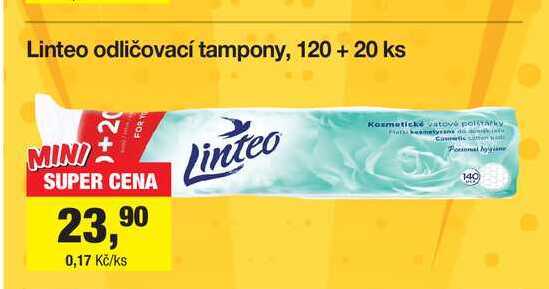 Linteo odličovací tampony, 120 + 20 ks 