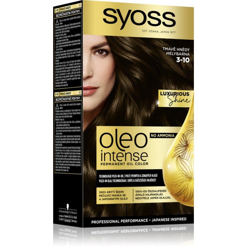 Syoss Oleo Intense permanentní barva na vlasy s olejem odstín 3-10 Tmavě hěndý 1 ks