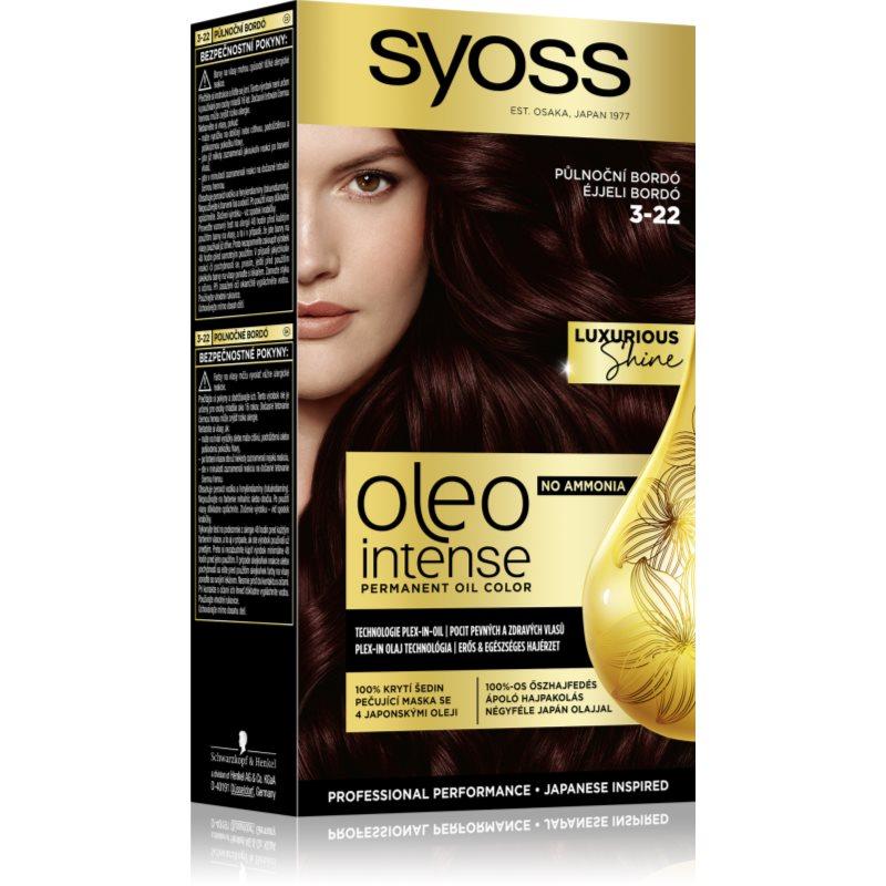 Syoss Oleo Intense permanentní barva na vlasy s olejem odstín 3-22 Půlnoční bordó 1 ks