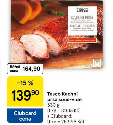 Tesco Kachni prsa sous-vide, 530 g