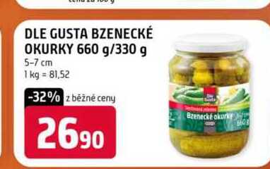 DLE GUSTA BZENECKÉ OKURKY 660 g/330 g 5-7 cm 
