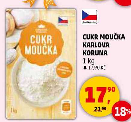 CUKR MOUČKA KARLOVA KORUNA, 1 kg   v akci