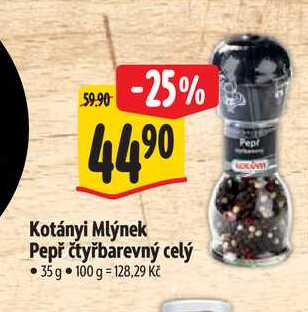  Kotányi Mlýnek Pepř čtyřbarevný celý 35 g 