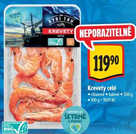 Krevety celé, 300 g