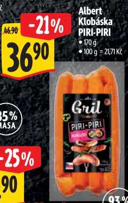 Albert Klobáska PIRI-PIRI, 170 g