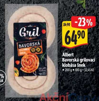 Albert Bavorská grilovací klobása šnek, 200 g