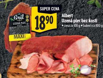 Albert Uzená plec bez kosti, cena za 100 g