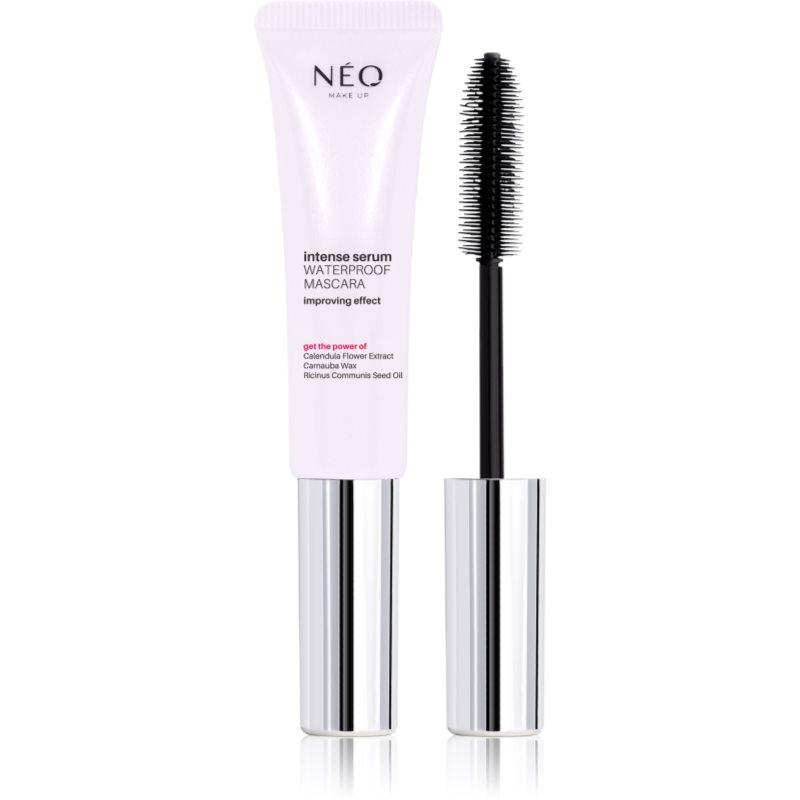 NEO MAKE UP Intense Serum Waterproof Mascara voděodolná řasenka pro objem a oddělení řas odstín Black 9 ml