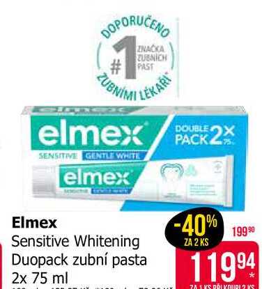elmex Sensitive Whitening Duopack zubní pasta 2x 75 ml